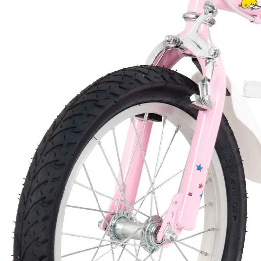 16" Outdoor Sports Kids Bicycle with Training Wheels Bell-Pink