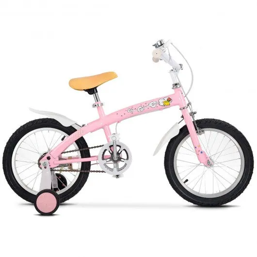 16" Outdoor Sports Kids Bicycle with Training Wheels Bell-Pink