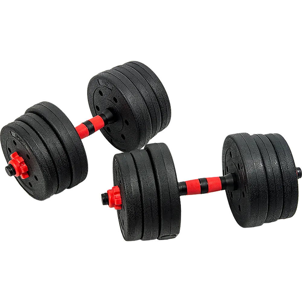 20kg Adjustable Rubber Dumbbell Set Barbell Home GYM Exercise Weights