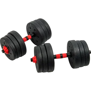 20kg Adjustable Rubber Dumbbell Set Barbell Home GYM Exercise Weights