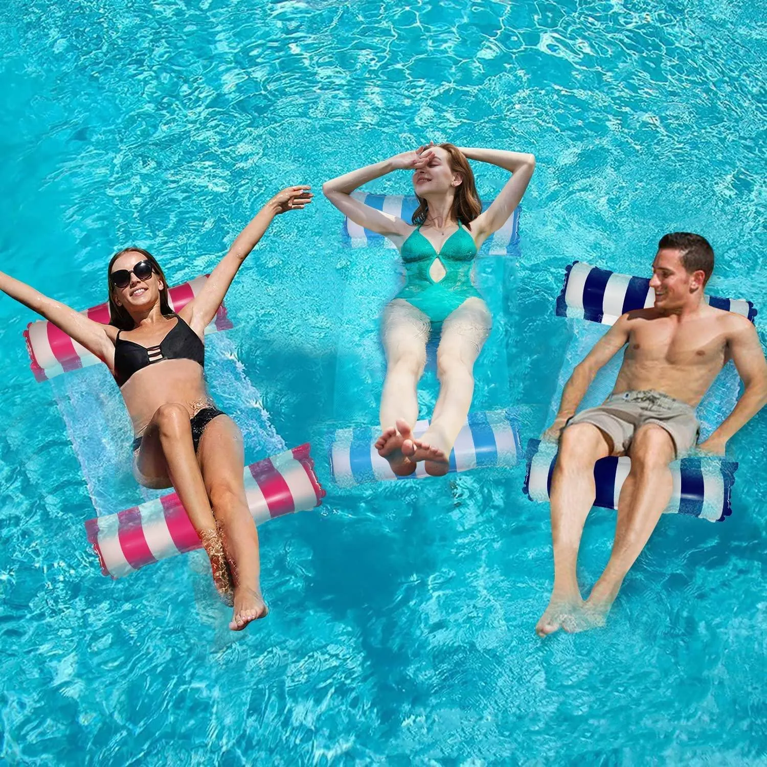 3 Pack Inflatable Pool Floats Hammock