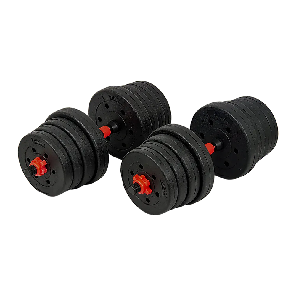 30kg Adjustable Rubber Dumbbell Set Barbell Home GYM Exercise Weights