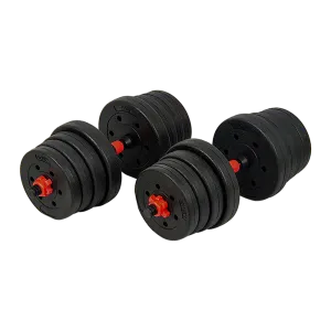 30kg Adjustable Rubber Dumbbell Set Barbell Home GYM Exercise Weights