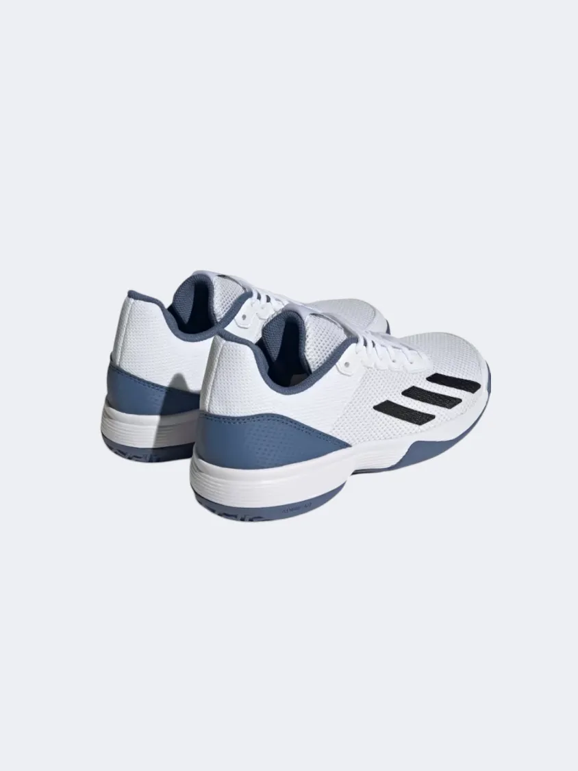 Adidas Courtflash Gs-Boys Tennis Shoes Cloud White/ Blue