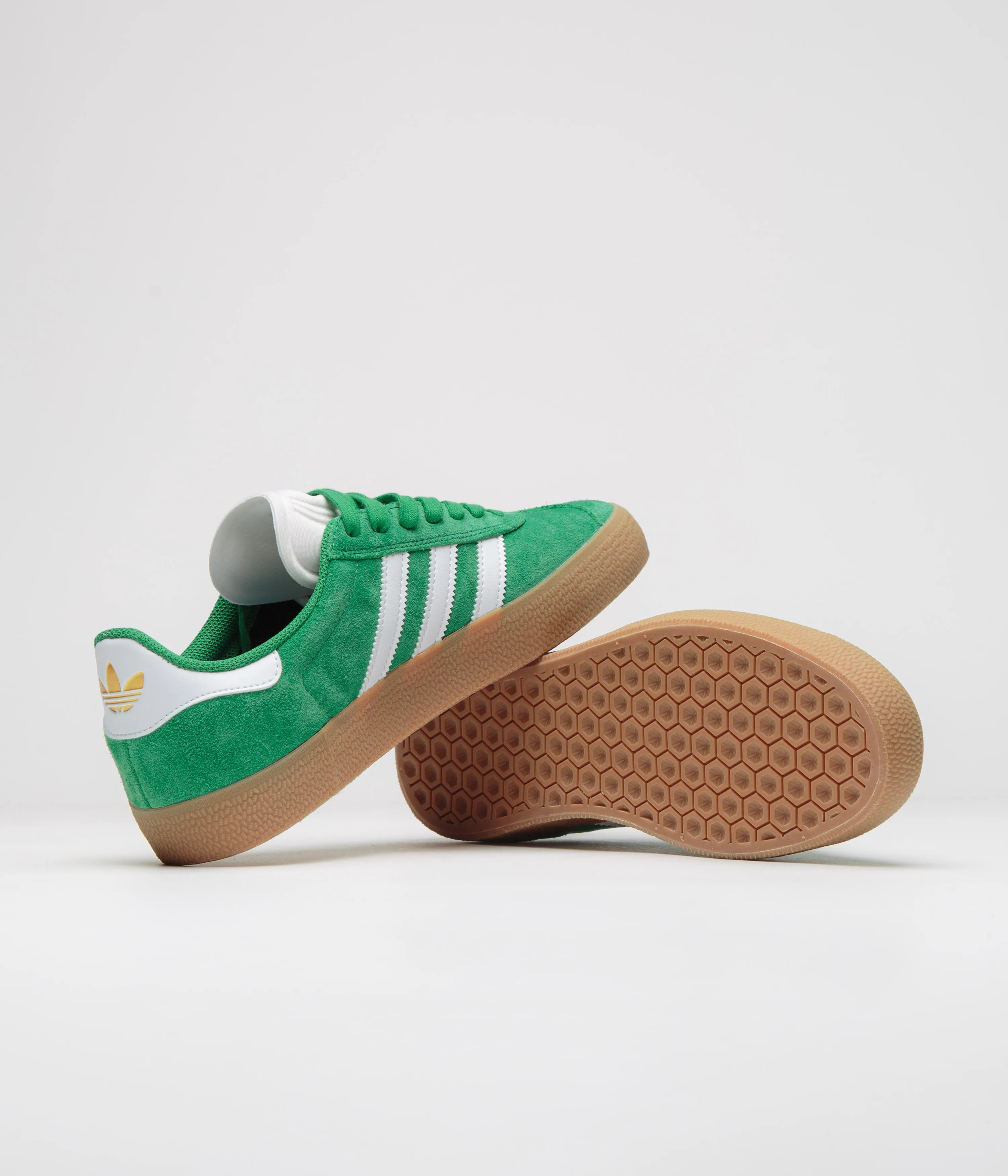 Adidas Gazelle ADV Shoes - Green / Cloud White / Gold Metallic