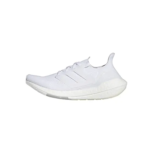 adidas Women's Ultra boost 21 Running Shoes, White/White/Grey, 7.5