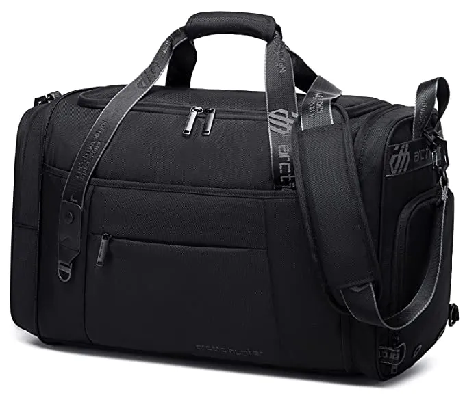 Arctic Hunter Mens Travel Duffle Bag Gym Bags for Men 43L (AH-LX00021 Duffle Bag-Black)