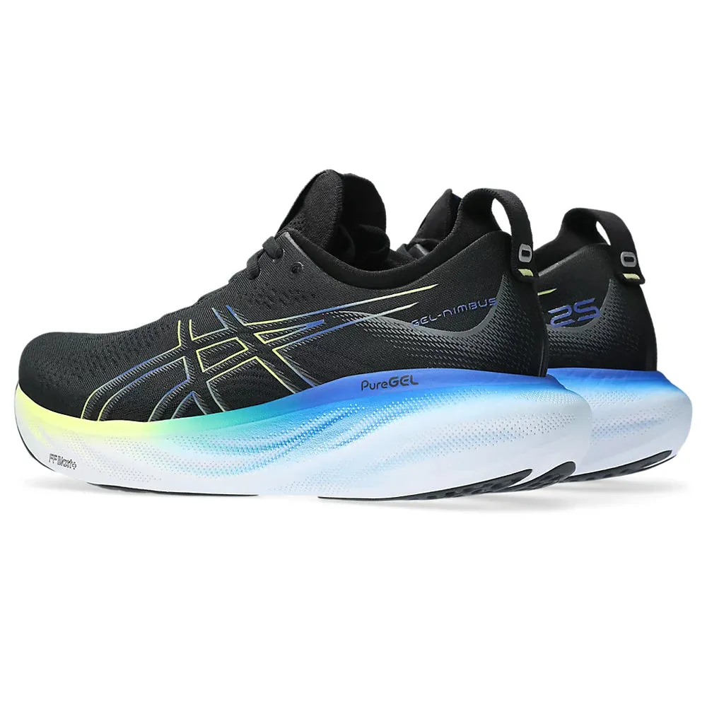 ASICS GEL-NIMBUS 25 (M) - (BLACK/GLOW/YELLOW) - RUNNING SHOES