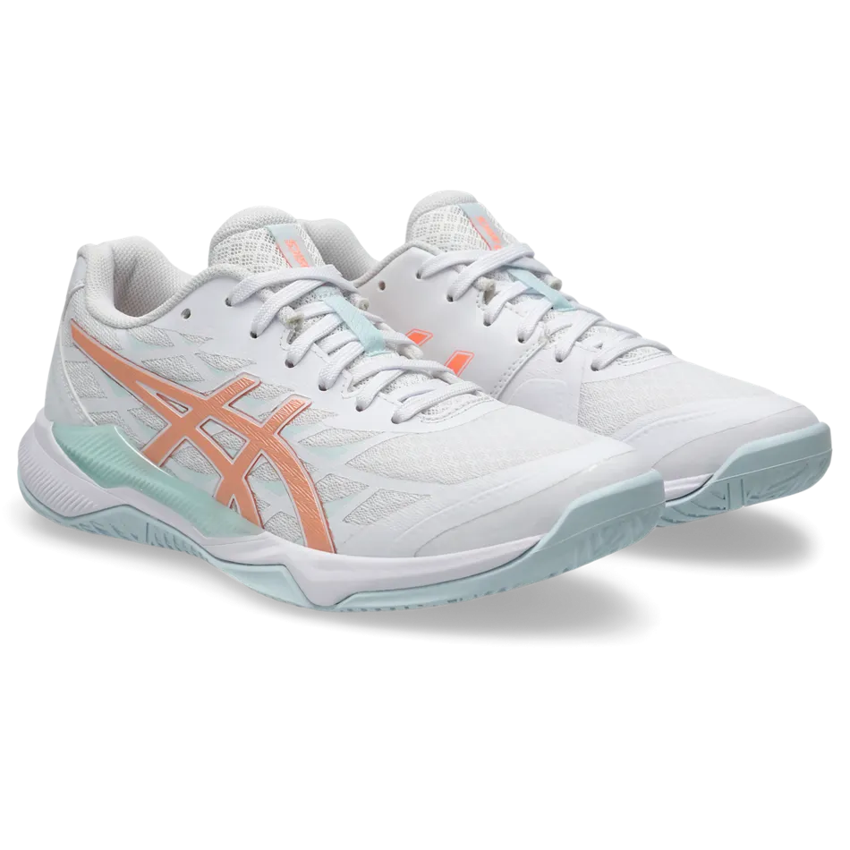 Asics Women's Gel Tactic 12 Indoor Shoes White Bright Sunstone