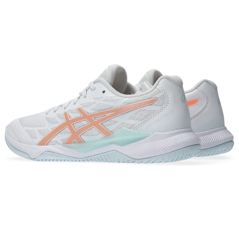 Asics Women's Gel Tactic 12 Indoor Shoes White Bright Sunstone