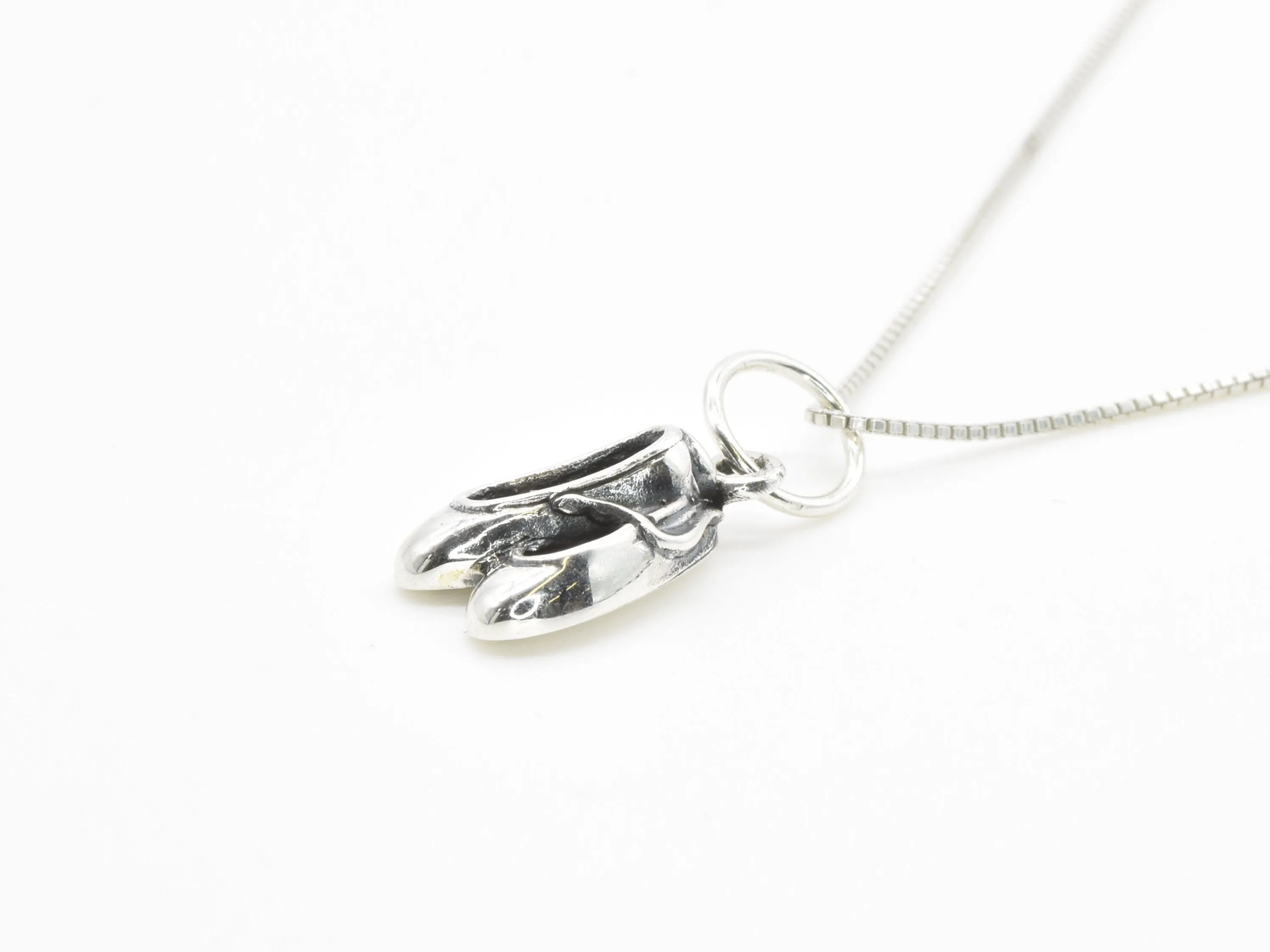 Ballerina Shoes Pendant - Ballet Shoes Necklace - Silver Shoes Necklace