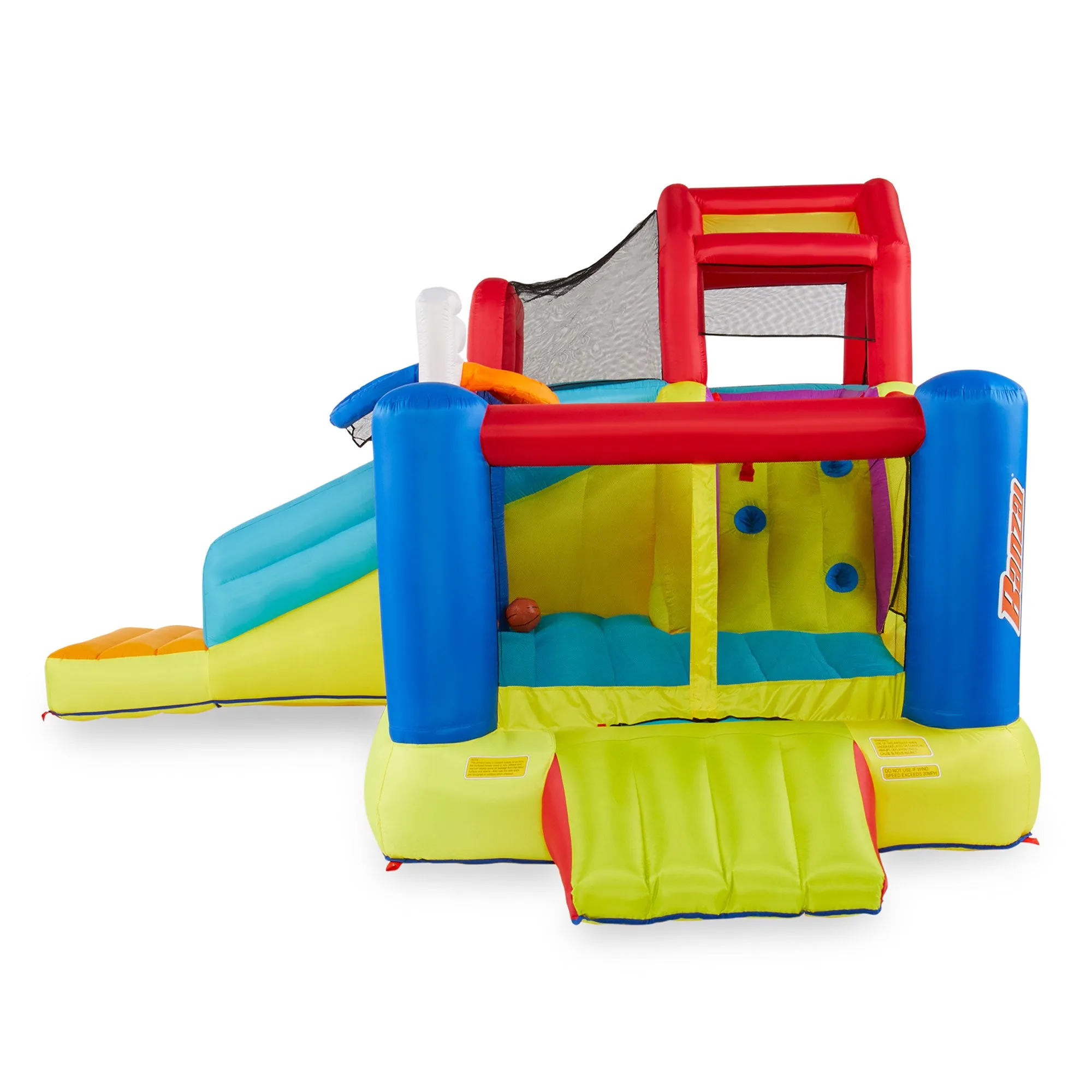 Banzai Outdoor Bounce House with Slide, Climbing Wall and 2 Sports Activities