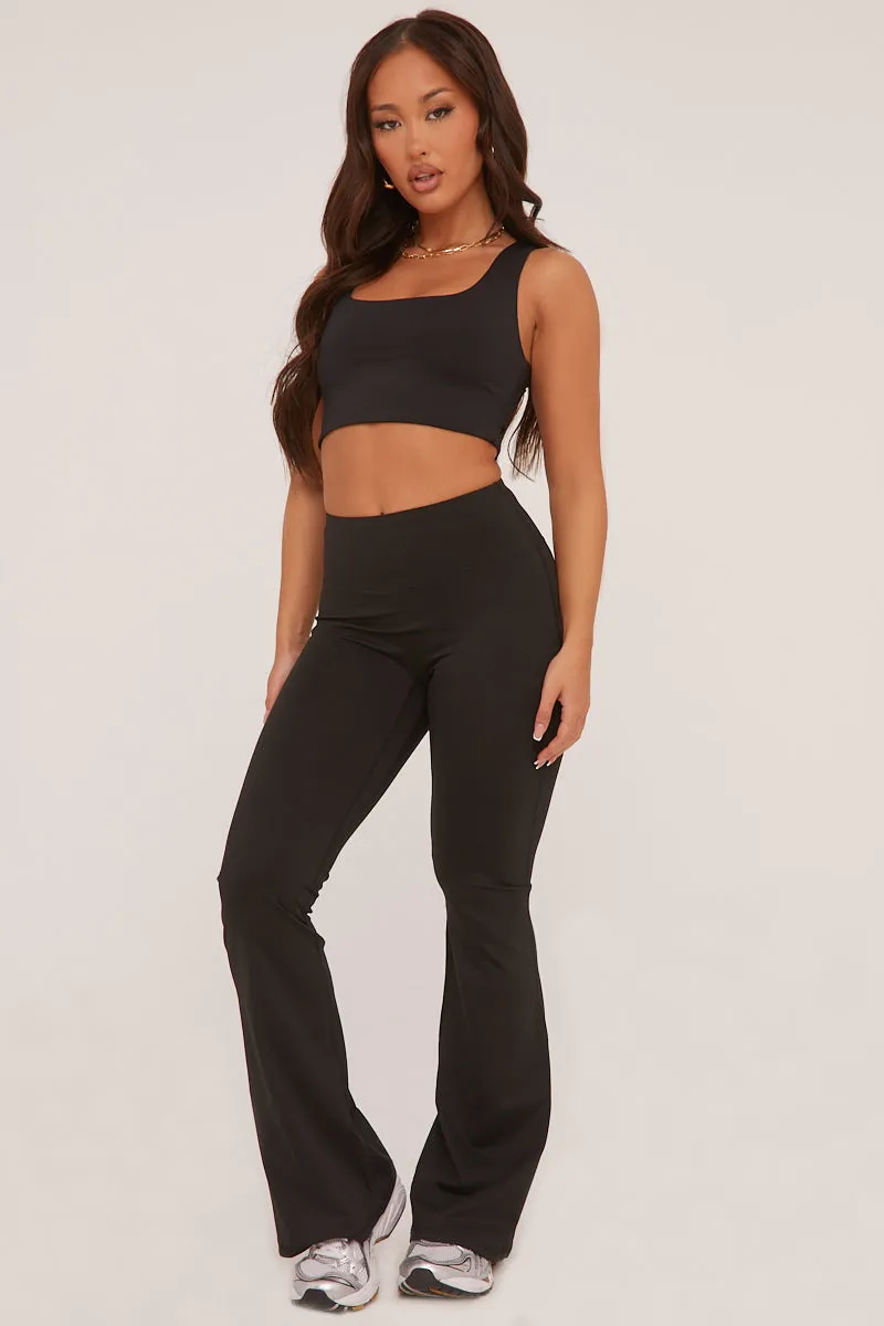 Black Square Neck Sleeveless Cropped Top - Alexa