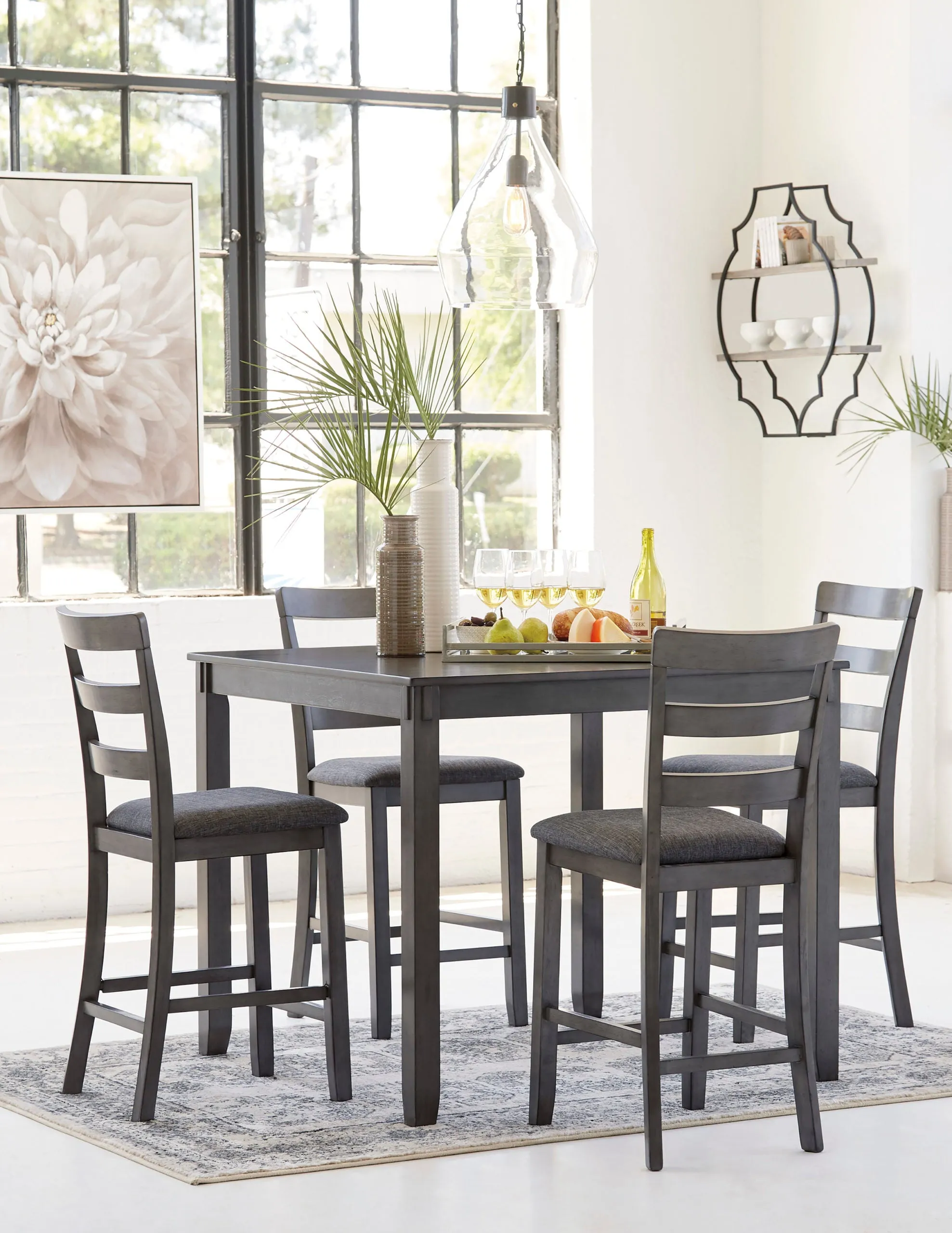 BRIDSON SQUARE COUNTER TABLE SET(5/CN)