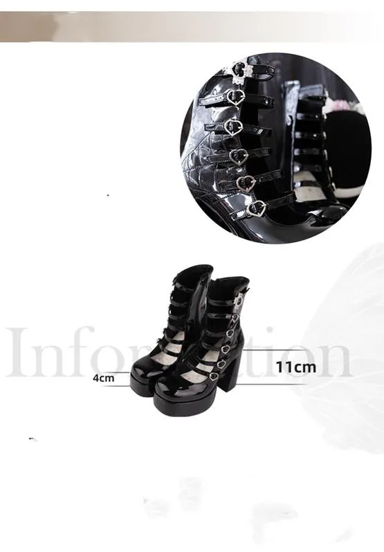 (Buyforme) Pure Tea For Dream~Cross Buckle Punk Lolita Shoes