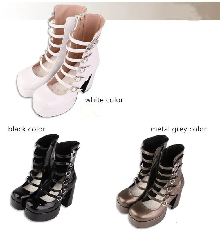 (Buyforme) Pure Tea For Dream~Cross Buckle Punk Lolita Shoes