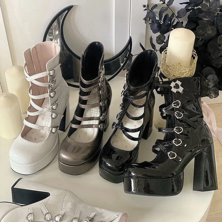 (Buyforme) Pure Tea For Dream~Cross Buckle Punk Lolita Shoes