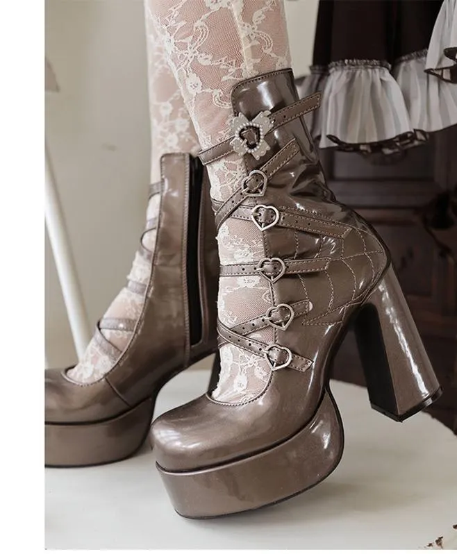 (Buyforme) Pure Tea For Dream~Cross Buckle Punk Lolita Shoes