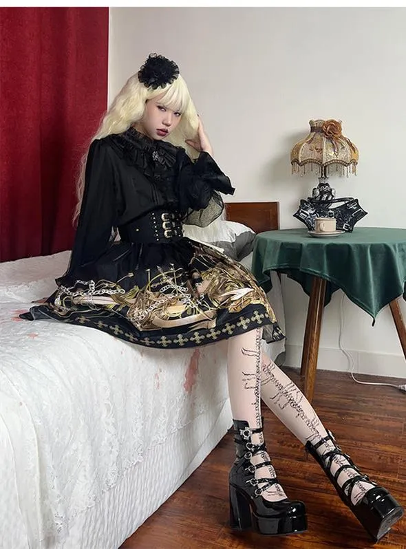 (Buyforme) Pure Tea For Dream~Cross Buckle Punk Lolita Shoes