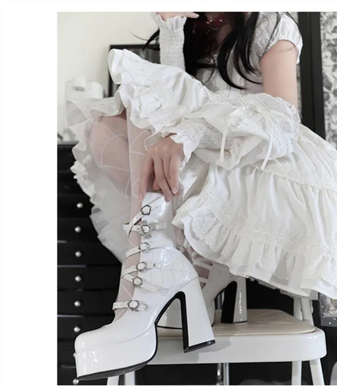 (Buyforme) Pure Tea For Dream~Cross Buckle Punk Lolita Shoes