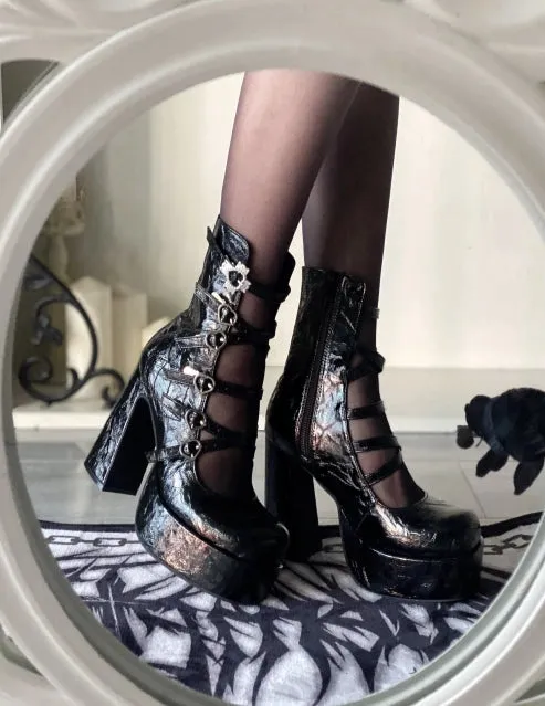 (Buyforme) Pure Tea For Dream~Cross Buckle Punk Lolita Shoes