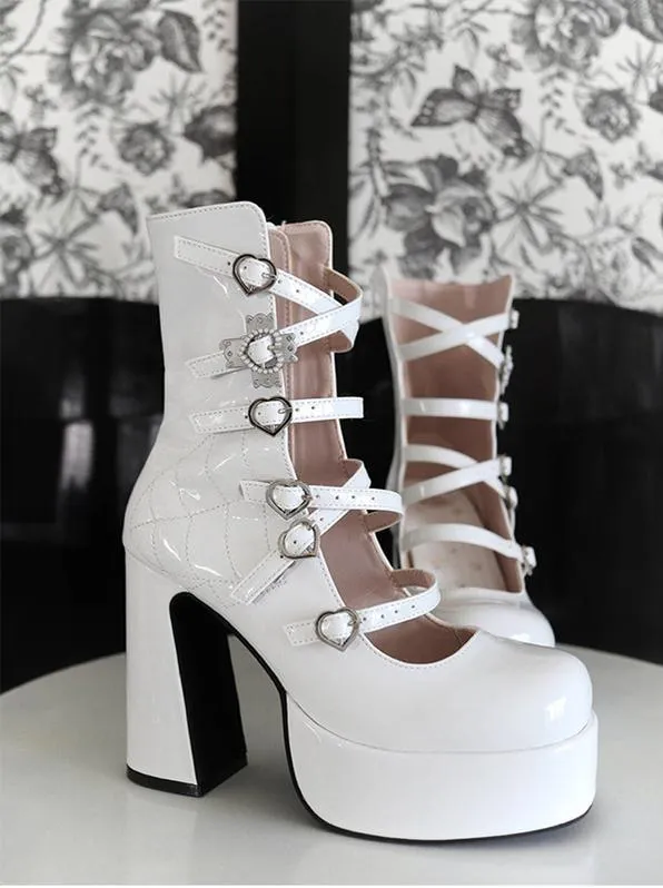 (Buyforme) Pure Tea For Dream~Cross Buckle Punk Lolita Shoes