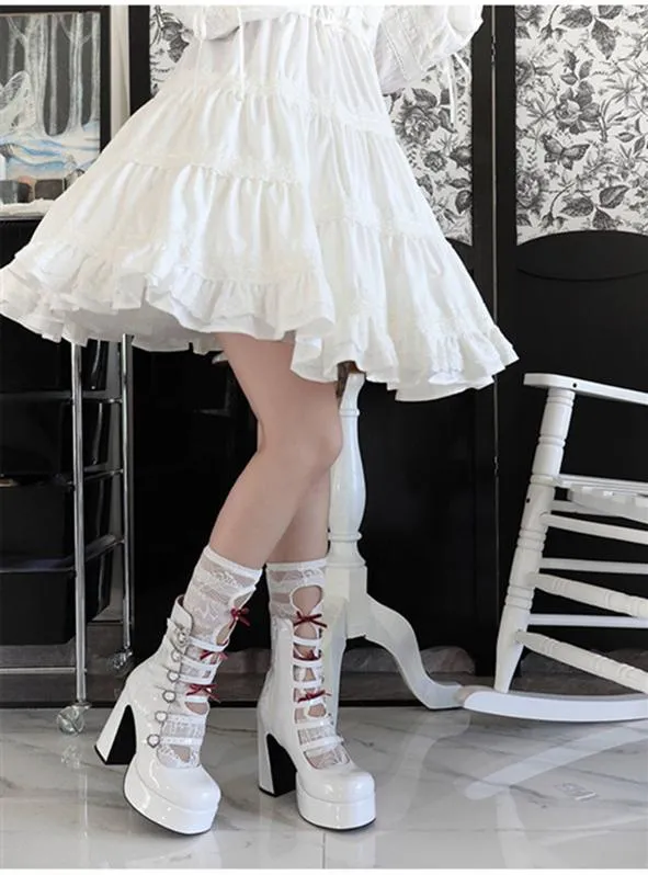 (Buyforme) Pure Tea For Dream~Cross Buckle Punk Lolita Shoes