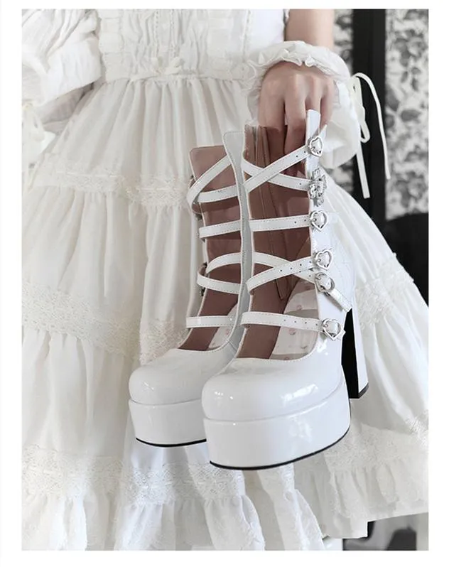 (Buyforme) Pure Tea For Dream~Cross Buckle Punk Lolita Shoes