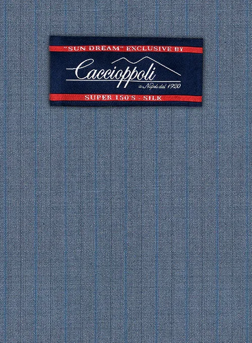 Caccioppoli Sun Dream Risca Blue Wool Silk Pants