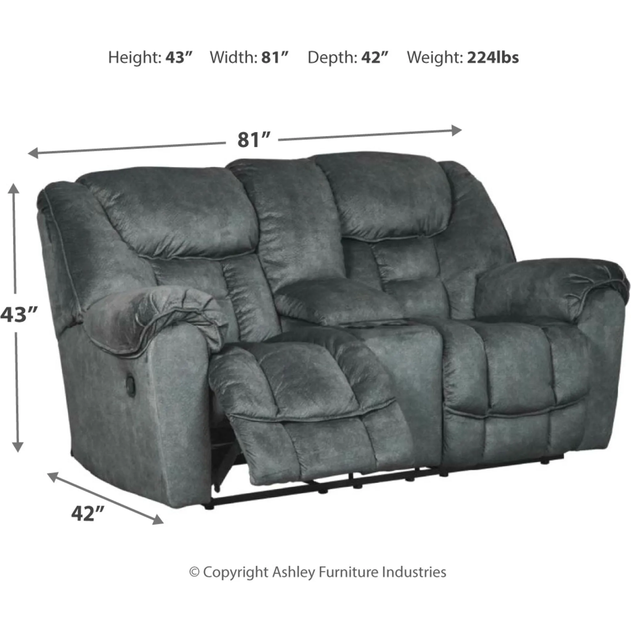 Capehorn Reclining Loveseat with Console