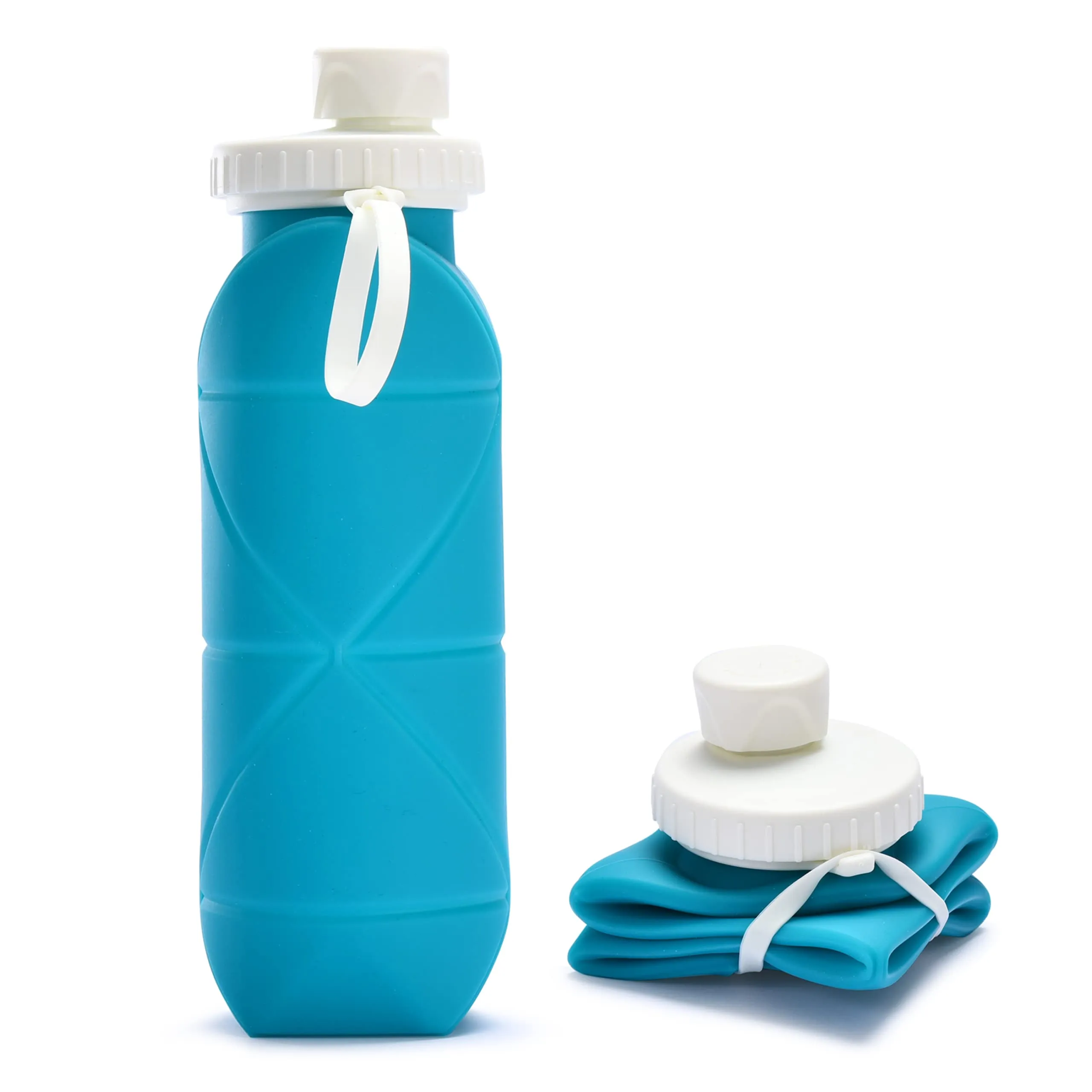 Collapsible Water Bottle 20 Oz (600 Ml) - Foldable Silicone Travel Bottle