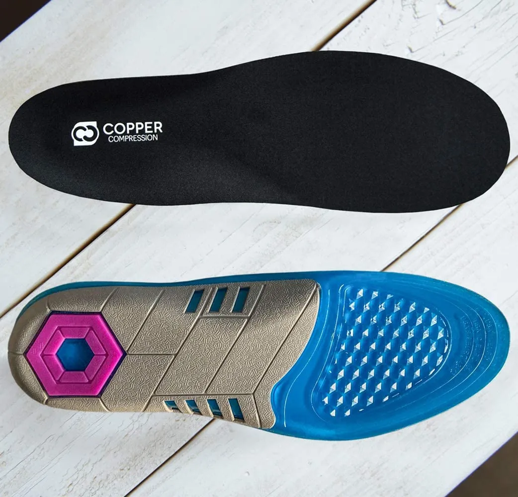 Copper Compression | Gel Shoe Insoles Guaranteed Highest Copper Inserts for Shoes.