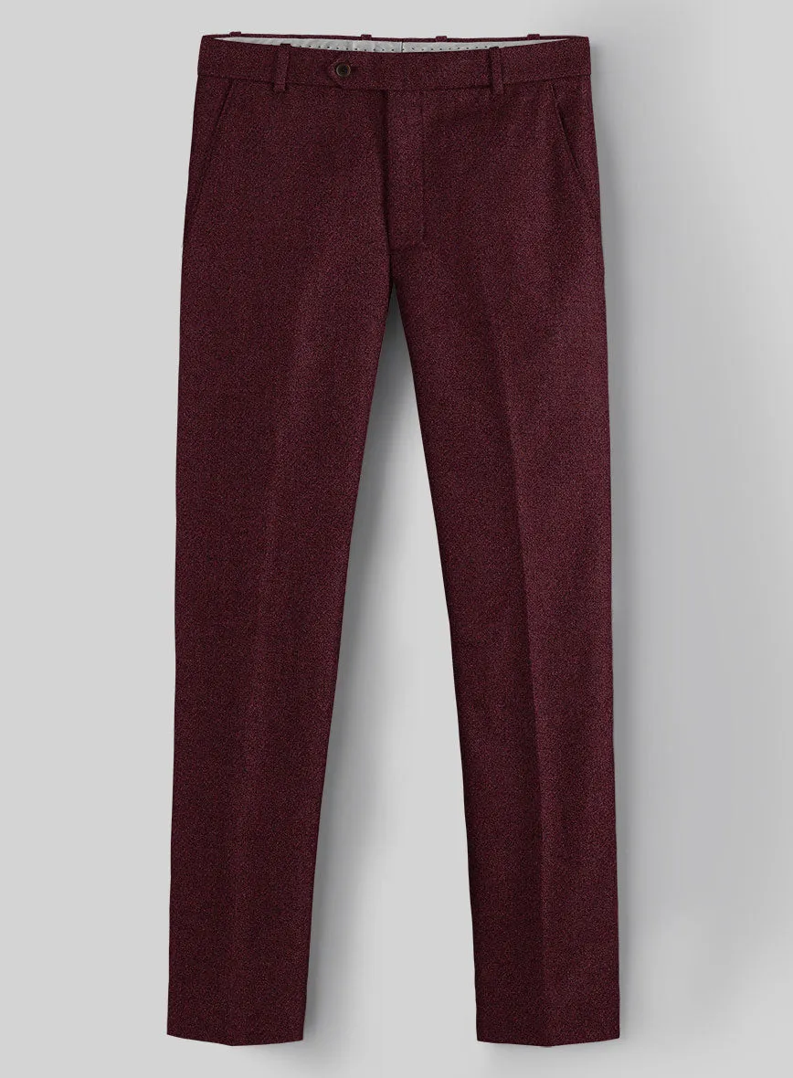 Dark Wine Heavy Tweed Pants