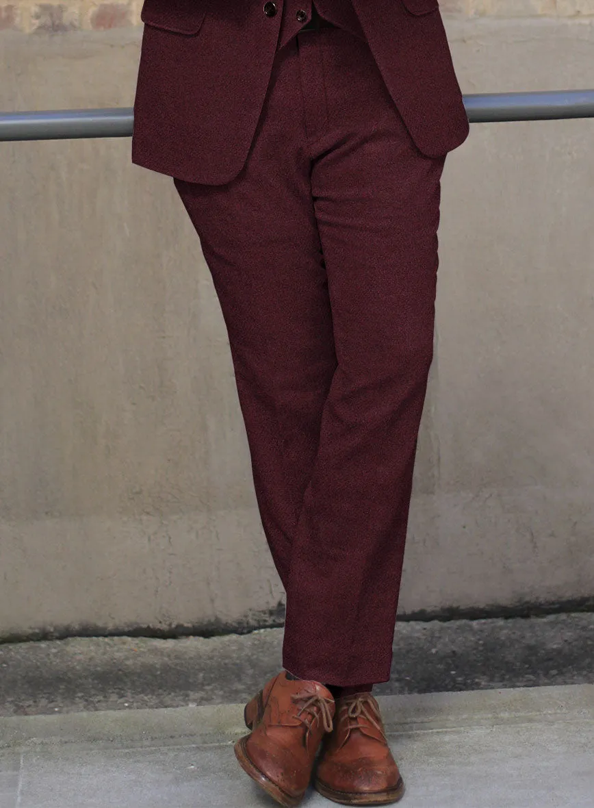 Dark Wine Heavy Tweed Pants