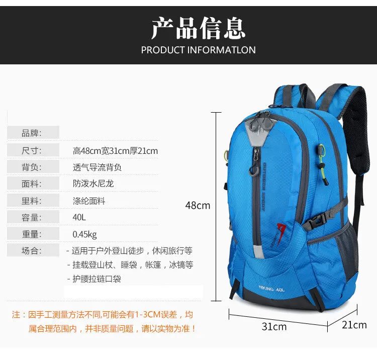 Durable Sports Outdoor Equipment Climbing Hiking Bags Backpack