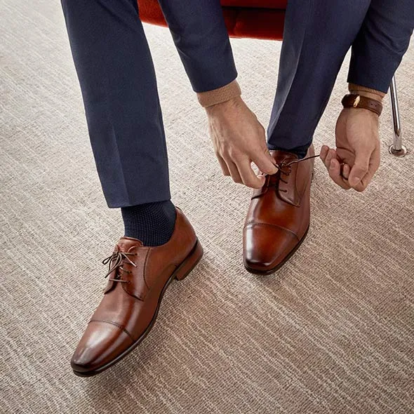 Florsheim "Postino" Cap Toe Oxford Dress Shoe - Cognac