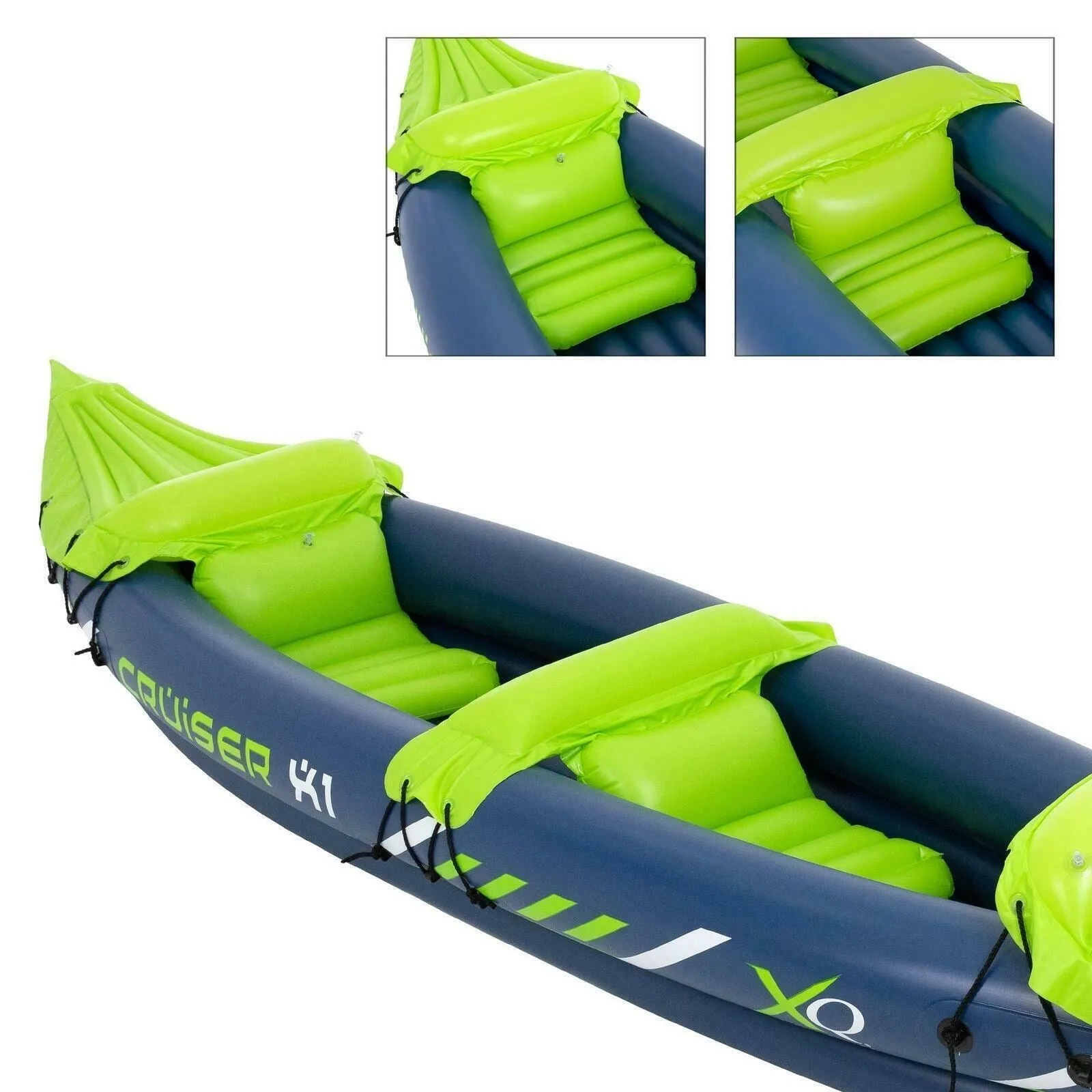 gHOST-7 Inflatable Canoe Kayak Dinghy Boat with Double Paddle 2 - Person