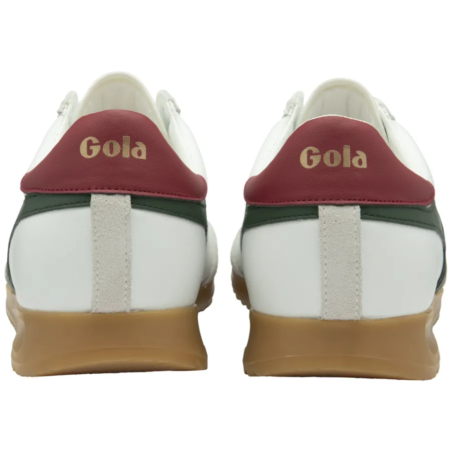 Gola Mens Trainer Torpedo Leather White/Evergreen/Deep Red