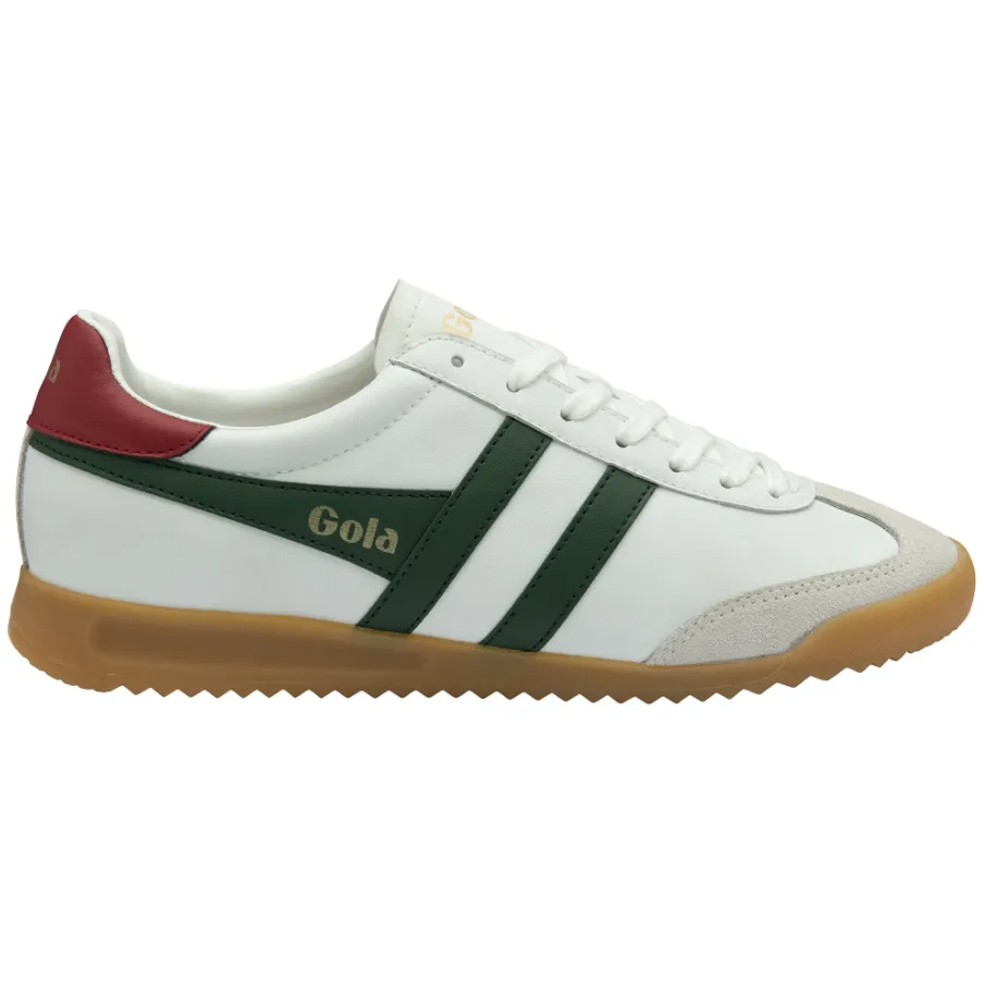 Gola Mens Trainer Torpedo Leather White/Evergreen/Deep Red