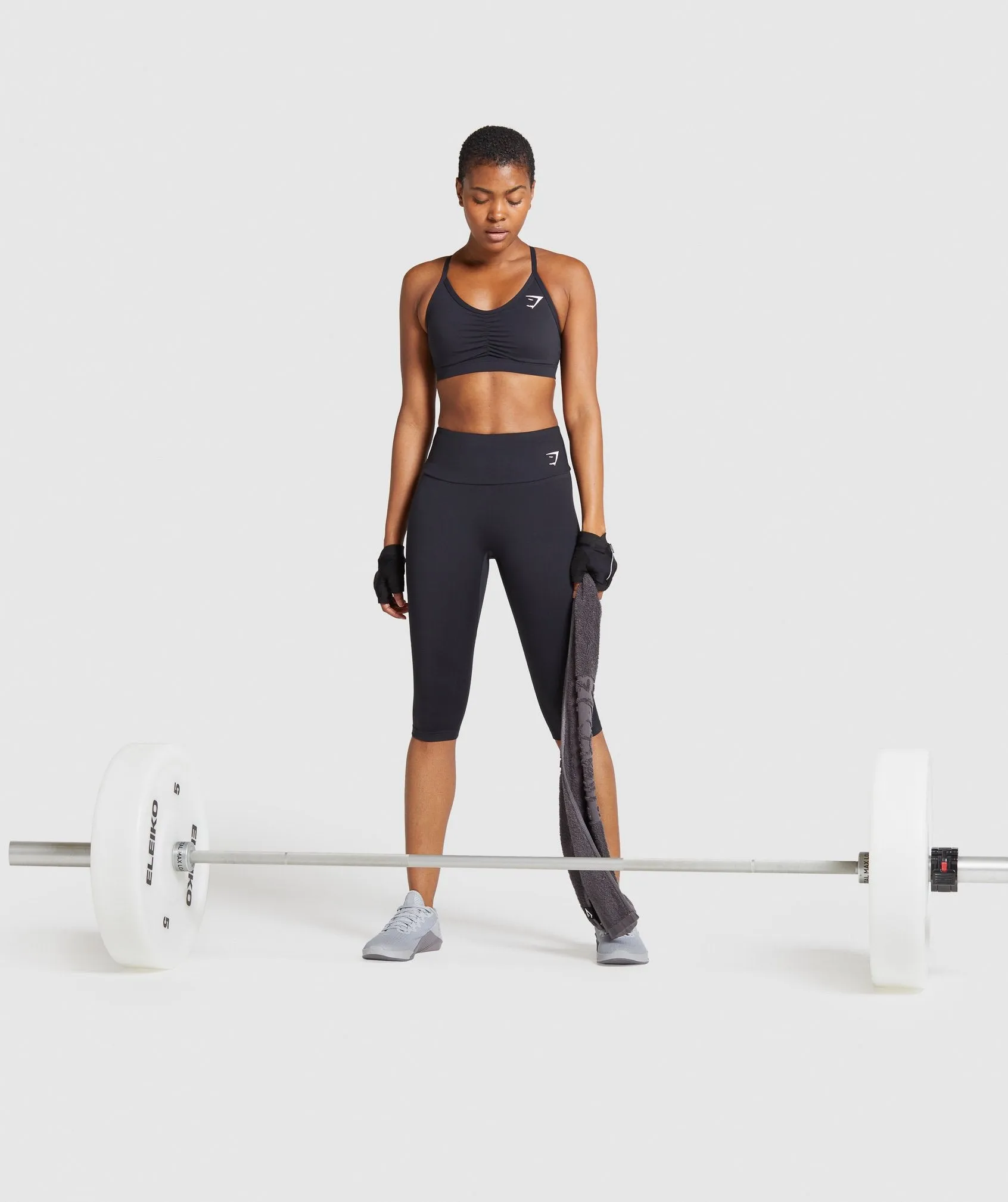 Gymshark Ruched Training Sports Bra - Black