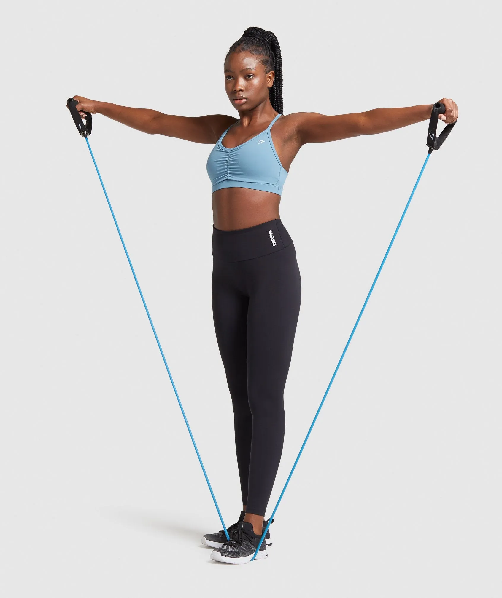 Gymshark Ruched Training Sports Bra - Blue Stone