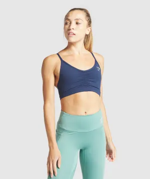 Gymshark Ruched Training Sports Bra - Navy