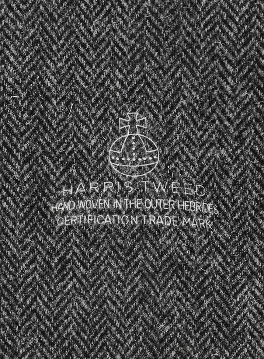 Harris Tweed Dark Gray Herringbone Pants