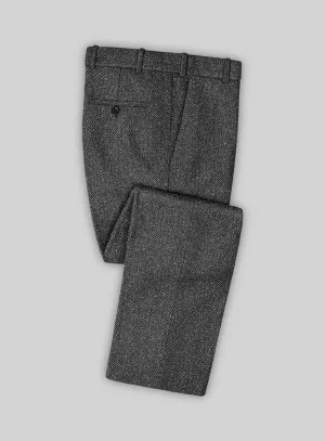 Harris Tweed Dark Gray Herringbone Pants