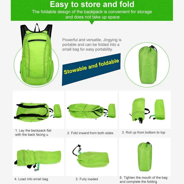 HAWEEL Portable Foldable Waterproof Backpack Folding Bag (Green)