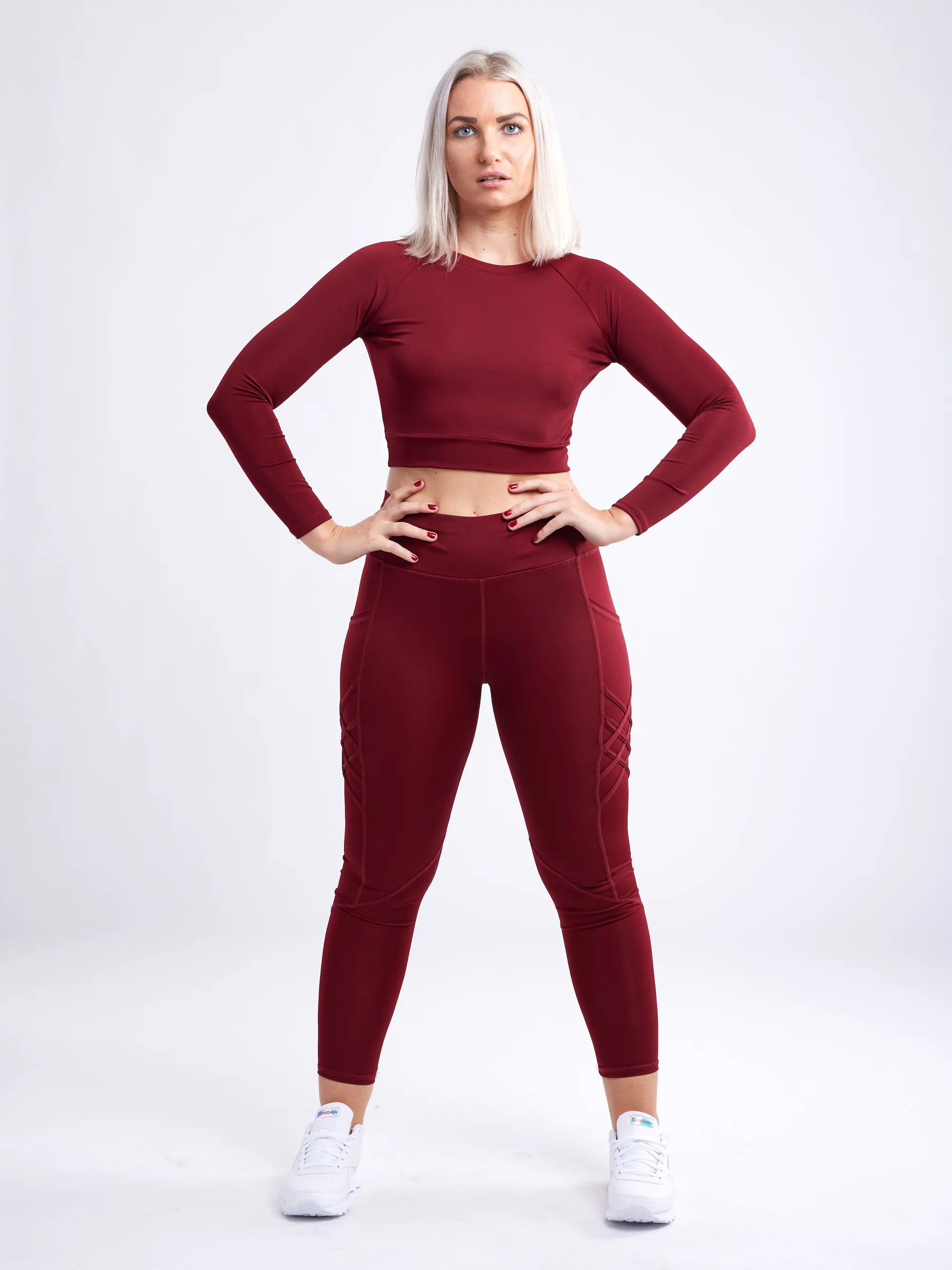 High-Waisted Criss-Cross Training Leggings with Hip Pockets