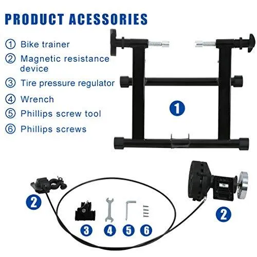 Indoor Magnetic Bike Trainer with 5 Levels Resistance