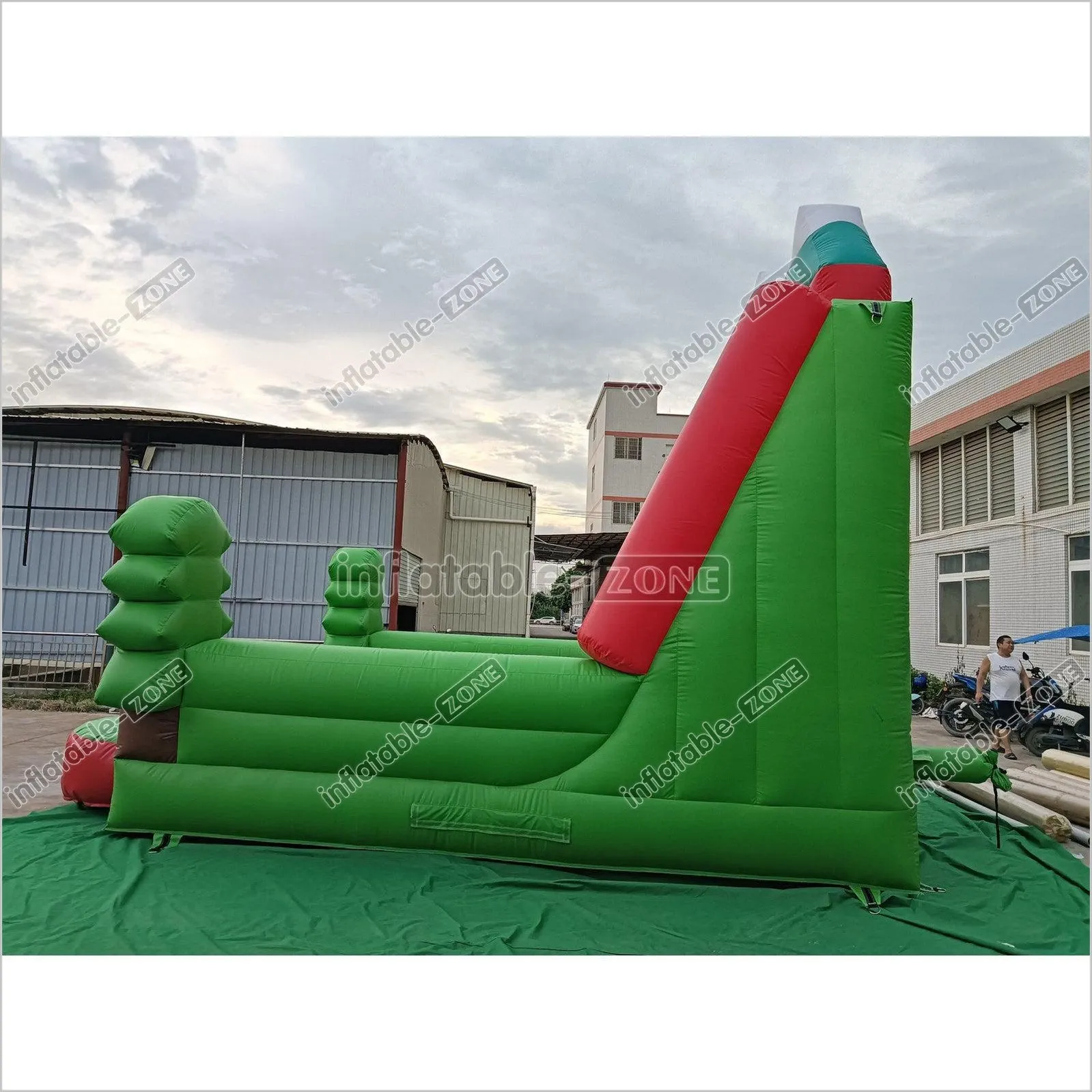 Inflatable Forest Theme Climbing Wall Bouncer Red And Blue Inflatable Sports Climbing Game