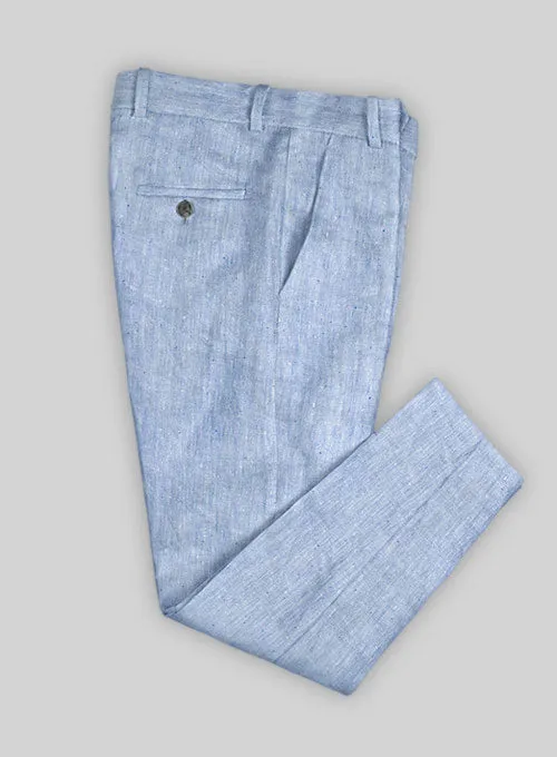 Italian Sky Blue Linen Pants