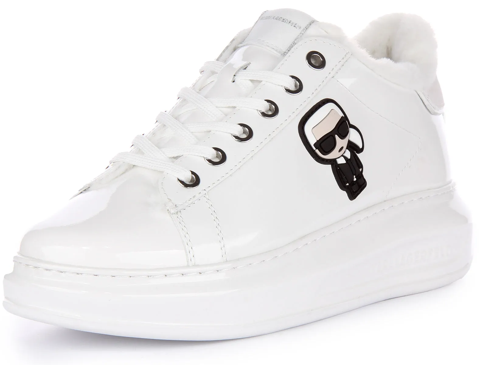 Karl Lagerfeld Kapri Ikon In White Patent For Women